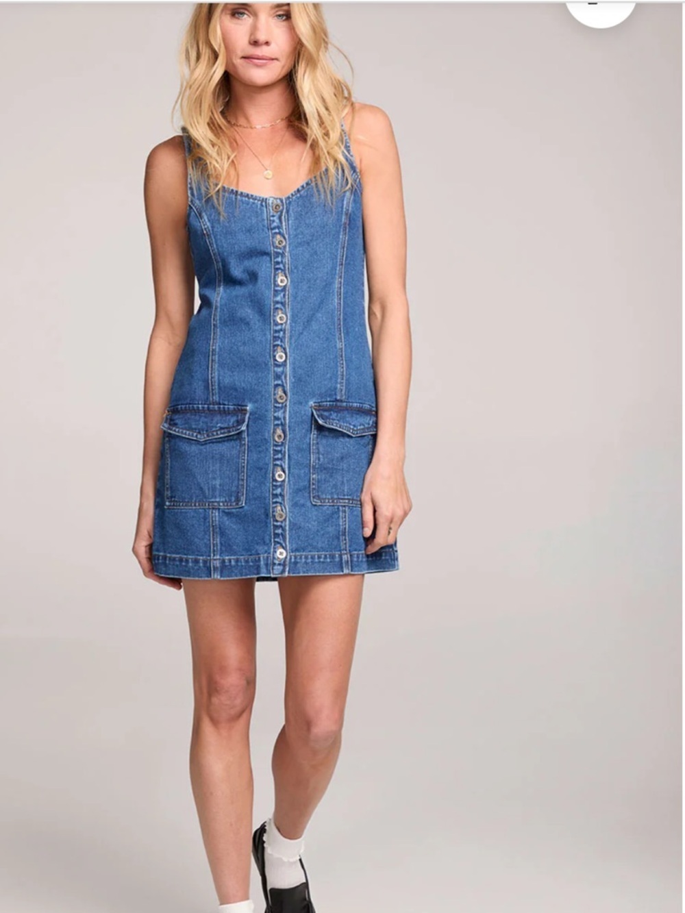 Saltwater Luxe Lorena Mini Dress Button-Front Denim women’s small